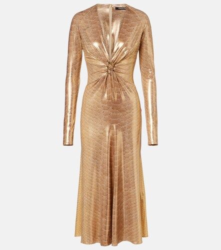 Vestido midi estampado adornado - Roberto Cavalli - Modalova