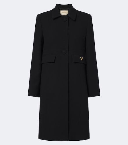Abrigo de crepé de lana virgen con VGold - Valentino - Modalova