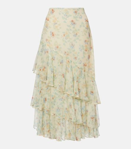 Meadow floral silk chiffon midi skirt - Ulla Johnson - Modalova