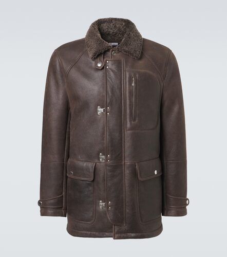 Shearling-lined leather jacket - Brunello Cucinelli - Modalova
