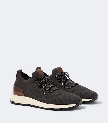 Knitted leather-trimmed sneakers - Tod's - Modalova