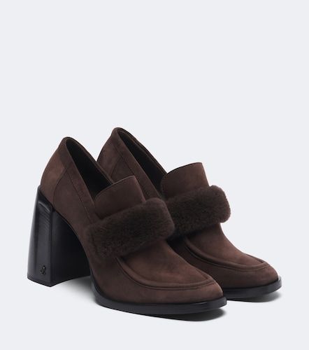 Tylor shearling-trimmed suede loafer pumps - Jimmy Choo - Modalova