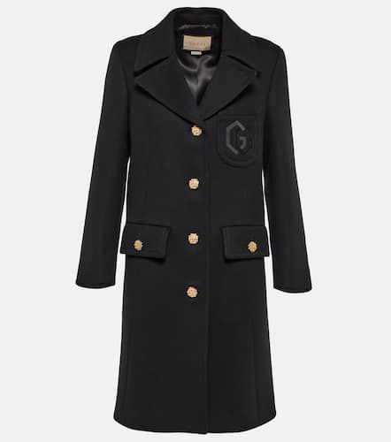 Double G embroidered wool coat - Gucci - Modalova