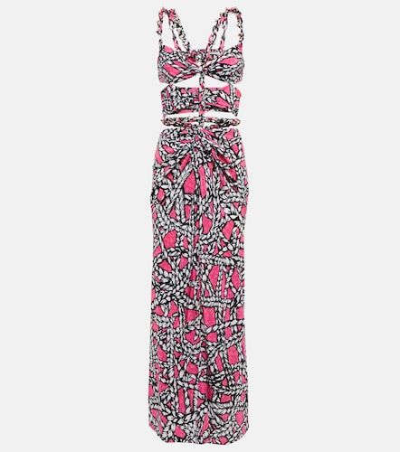 Area Vestido midi de seda estampado - Area - Modalova