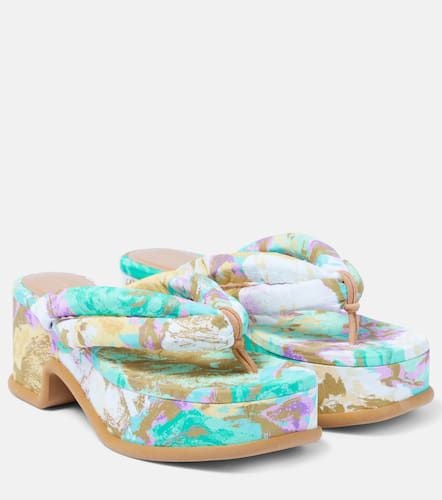 Floral-printed platform thong sandals - Dries Van Noten - Modalova