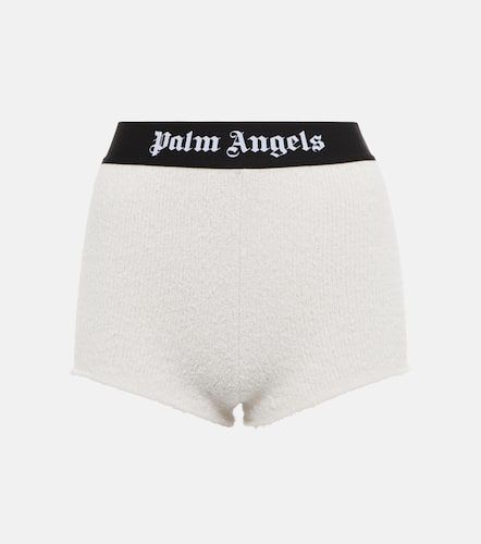 Shorts in misto cotone bouclé con logo - Palm Angels - Modalova
