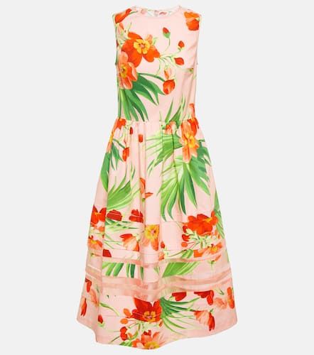 Abito midi in misto cotone con stampa - Carolina Herrera - Modalova