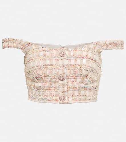 Sequined bouclÃ© crop top - Self-Portrait - Modalova