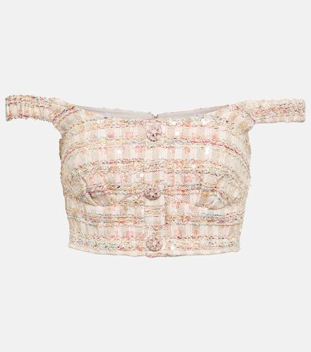 Sequined boucle crop top - Self-Portrait - Modalova