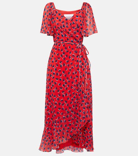 Printed georgette wrap midi dress - Carolina Herrera - Modalova