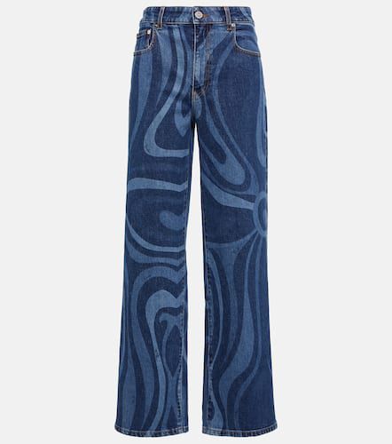 Jeans a gamba larga con stampa - Pucci - Modalova