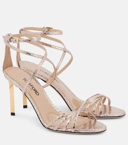 Ida 85 snake-effect leather sandals - Tom Ford - Modalova