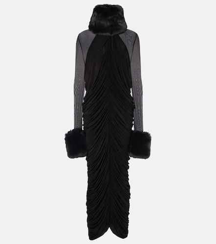 Faux fur-trimmed maxi dress - Magda Butrym - Modalova