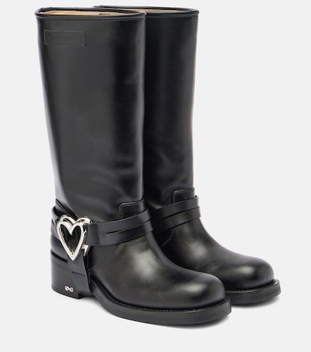 Botas biker Double Heart de piel - Mach & Mach - Modalova