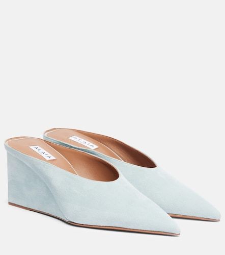 Alaia Cube 75 suede wedge mules - Alaia - Modalova