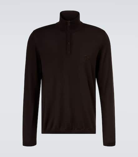 Virgin wool half-zip sweater - Giorgio Armani - Modalova