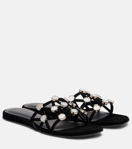 Sandali Grid in suede con cristalli - The Attico - Modalova