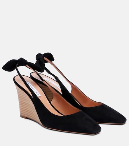 Very Bow Tie 85 suede wedges - Aquazzura - Modalova