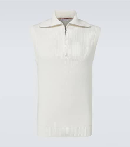 Half-zip cotton vest - Brunello Cucinelli - Modalova