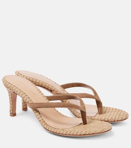 Calypso raffia and suede thong sandals - Gianvito Rossi - Modalova