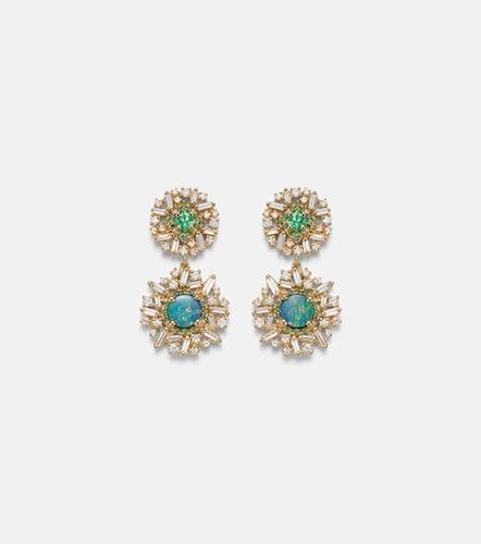 Kt drop earrings with gemstones - Suzanne Kalan - Modalova