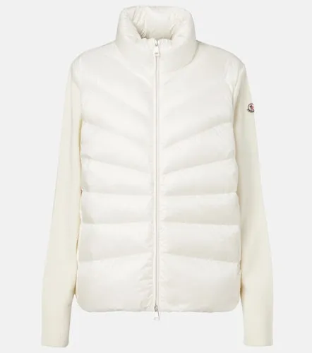 Tricot down-paneled virgin wool cardigan - Moncler - Modalova