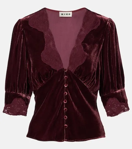 Rixo Amanda lace-trimmed velvet top - Rixo - Modalova