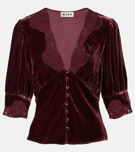 Top Amanda de terciopelo con encaje - Rixo - Modalova