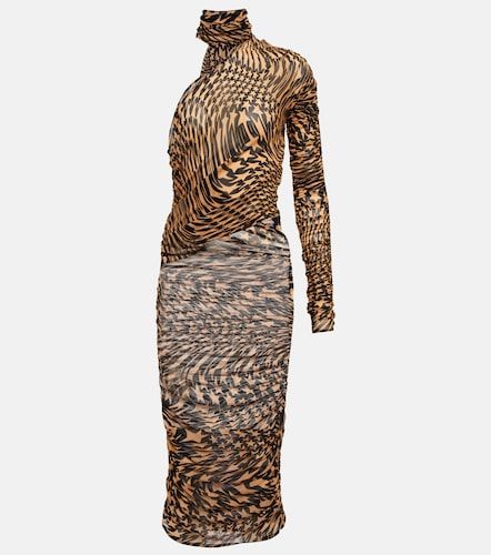 Miniabito in mesh con cut-out e stampa - Mugler - Modalova