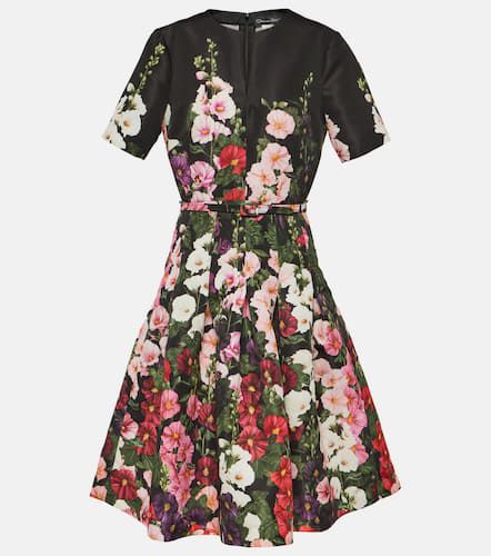 Vestido corto de faya floral - Oscar de la Renta - Modalova