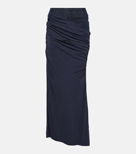 Ruched denim maxi skirt - Christopher Esber - Modalova