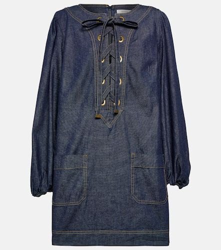 Devi lace-up denim minidress - Zimmermann - Modalova