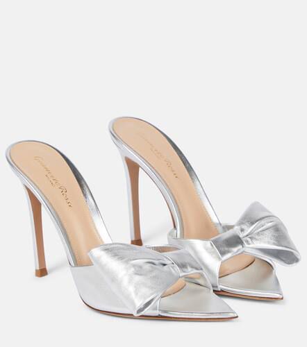 Metallic leather mules - Gianvito Rossi - Modalova