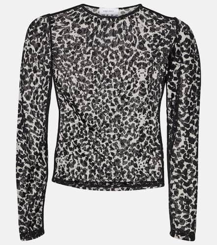 Leopard-print mesh top - Alexander McQueen - Modalova