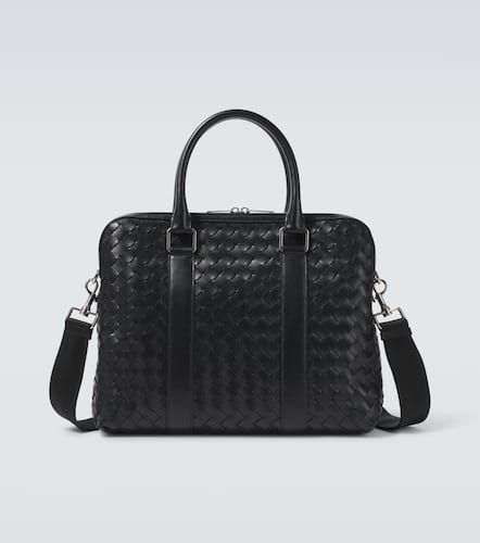 Slim Intrecciato leather briefcase - Bottega Veneta - Modalova