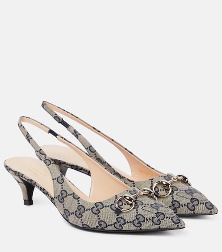 Horsebit GG canvas slingback pumps - Gucci - Modalova