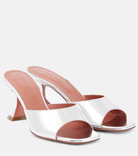 Lupita 70 mirrored leather mules - Amina Muaddi - Modalova