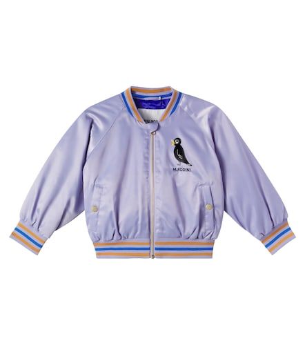 Chaqueta bomber de satén con logo - Mini Rodini - Modalova