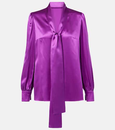 Tie-neck silk satin blouse - Dolce&Gabbana - Modalova