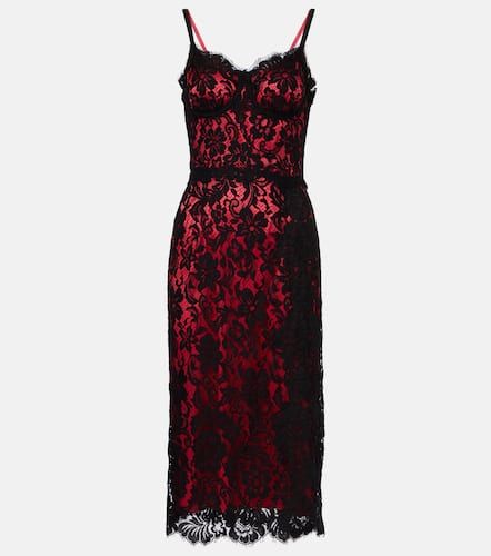 Floral cotton-blend lace slip dress - Dolce&Gabbana - Modalova