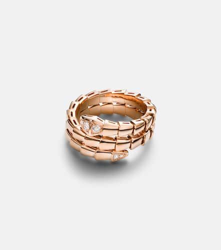 Serpenti Viper 18kt rose gold ring with diamonds - Bvlgari - Modalova