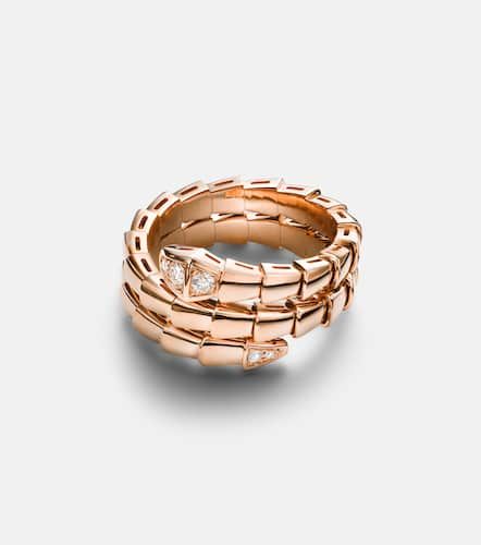 Serpenti Viper 18kt rose gold ring with diamonds - Bvlgari - Modalova