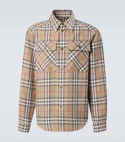 Camicia in cotone e lino Check - Burberry - Modalova