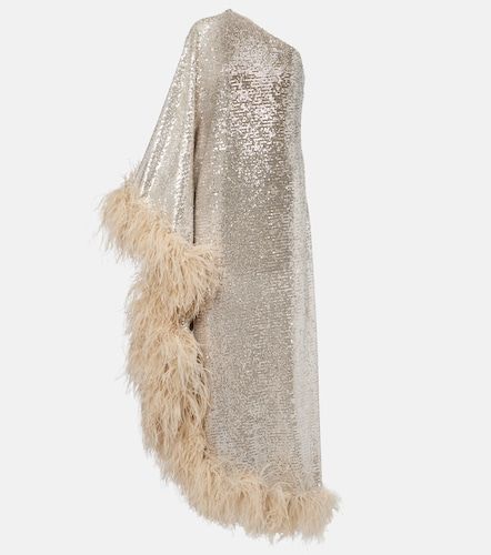 Ubud feather-trimmed sequined gown - Taller Marmo - Modalova