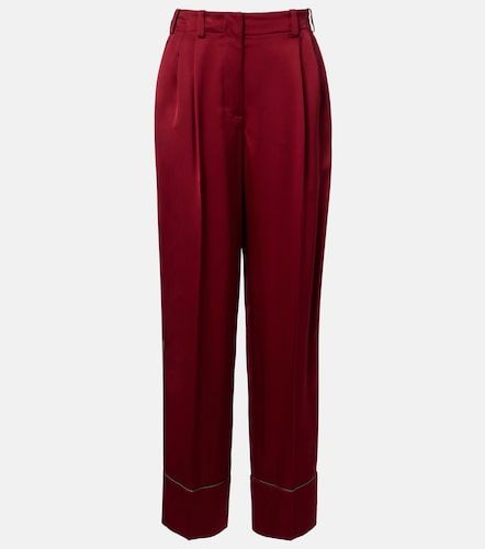 Pantaloni in raso di seta a gamba larga - Givenchy - Modalova