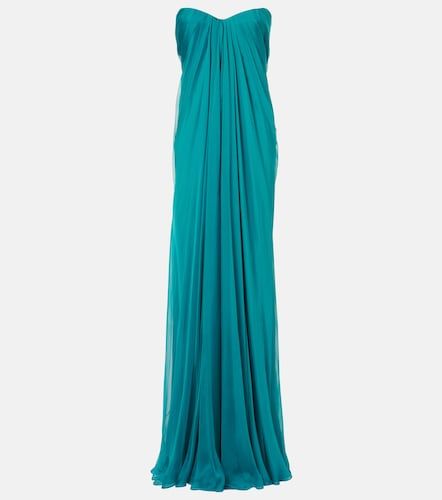 Abito lungo bustier in chiffon di seta - McQueen - Modalova