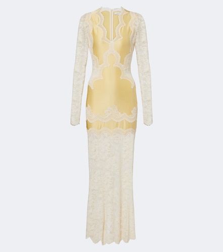Maxikleid aus Satin mit Spitze - Rabanne - Modalova