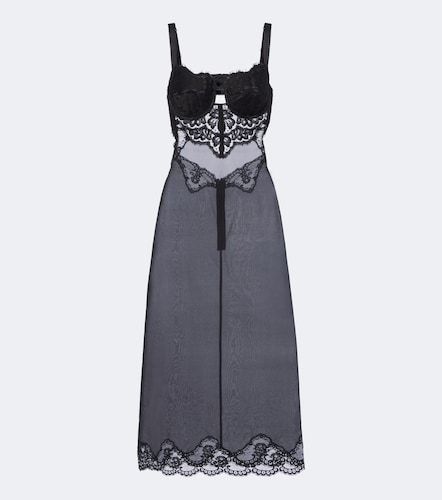 Midikleid aus einem Seidengemisch mit Spitze - Dolce&Gabbana - Modalova