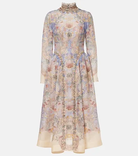Rebellion linen and silk midi dress - Zimmermann - Modalova