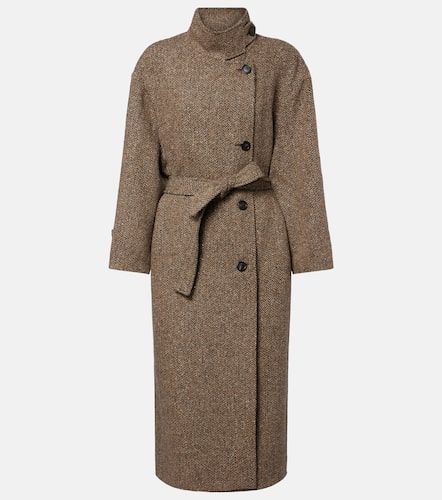 Belted herringbone wool-blend coat - Brunello Cucinelli - Modalova